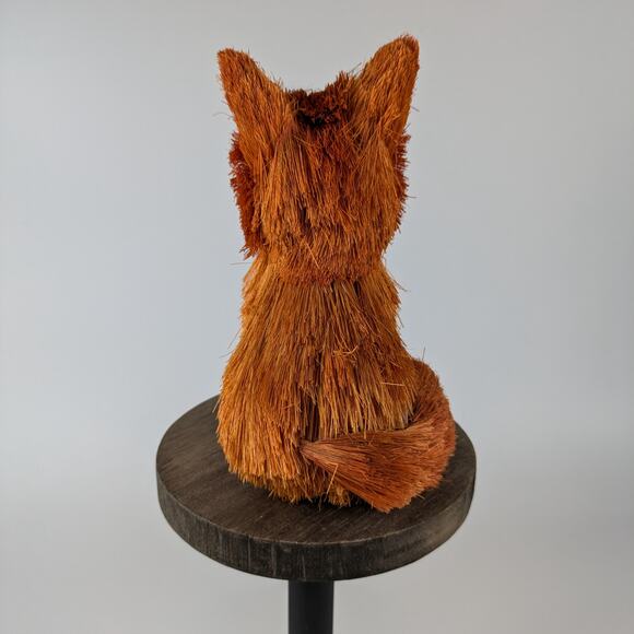 Sisal Straw Fox Fall Decor Bottle Brush Rustic Farmhouse Autumn Charm Accent - Picture 3 of 12
